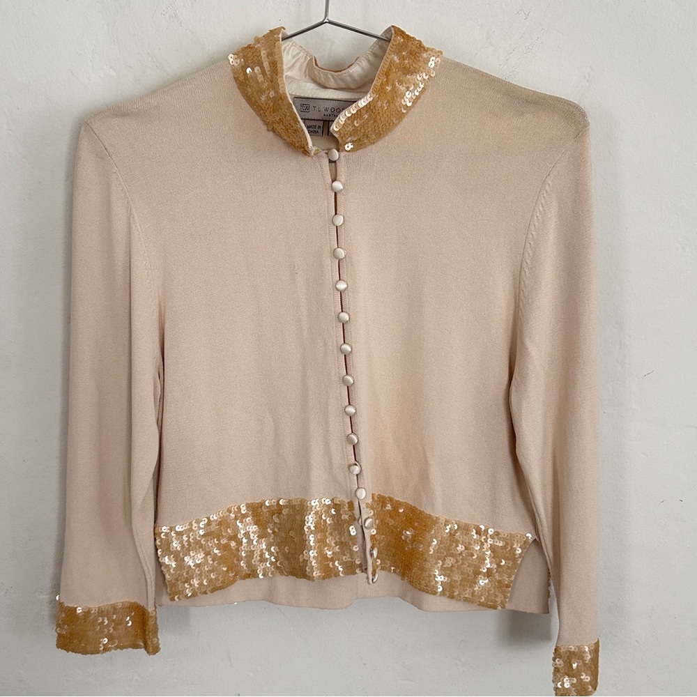 Vintage Sequined Sweater by T.L Wood Australia, Sz 4.